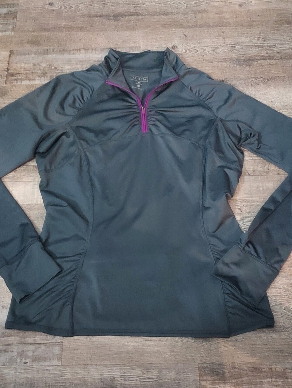 Athleta Quarter Zip Long Sleeve Shirt Women's Size Medium Purple Gray Running